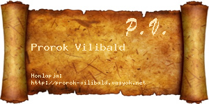 Prorok Vilibald névjegykártya